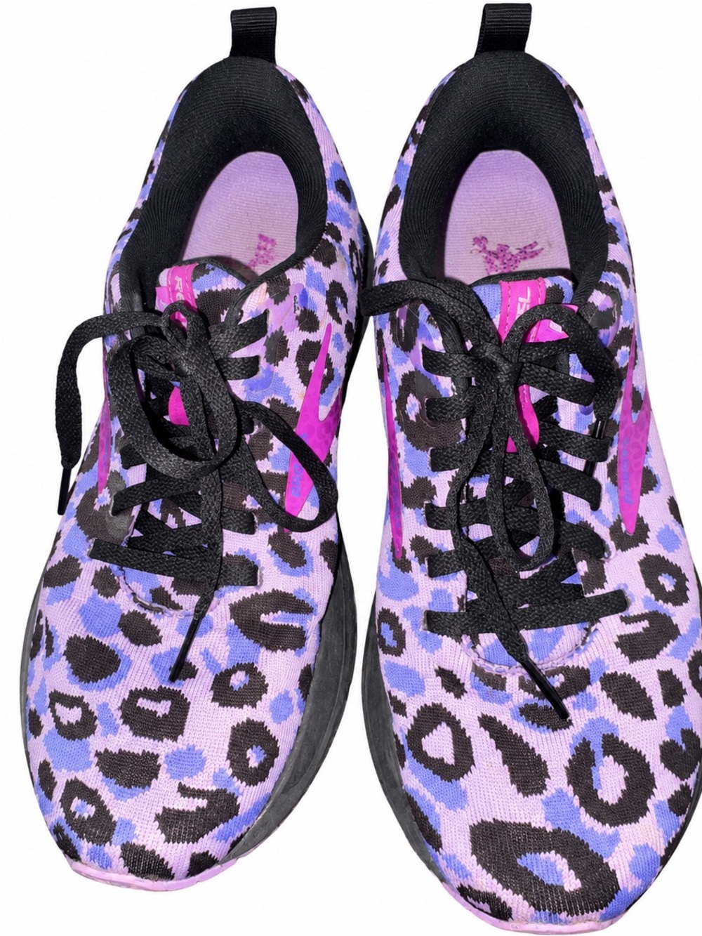 Brooks Women's Leopard Print Running Shoes - Pink & Purple